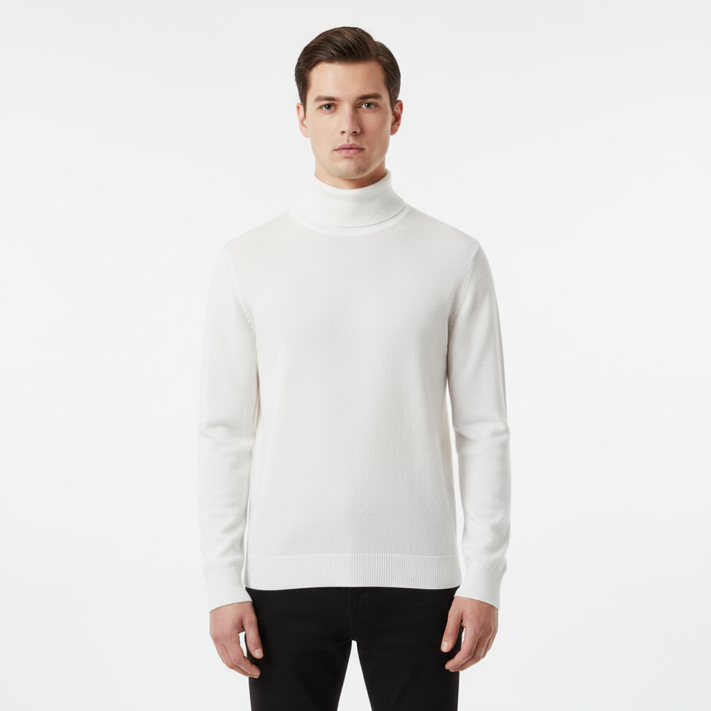 Florian | Pull Col Roulé Homme Coupe Droite au Toucher Cachemire - vue 9