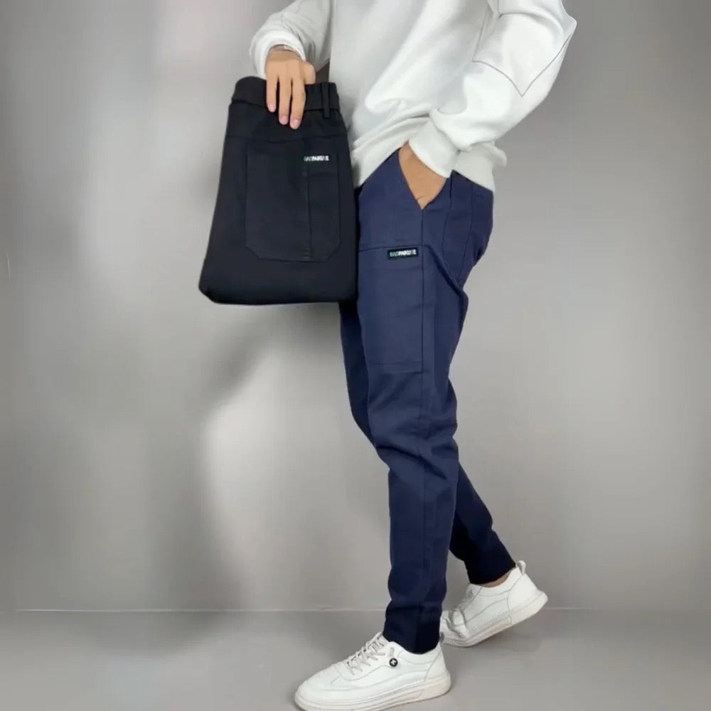 Gauthier | Pantalon Cargo Homme Stretch à Chevilles Resserrées - Bleu marine
