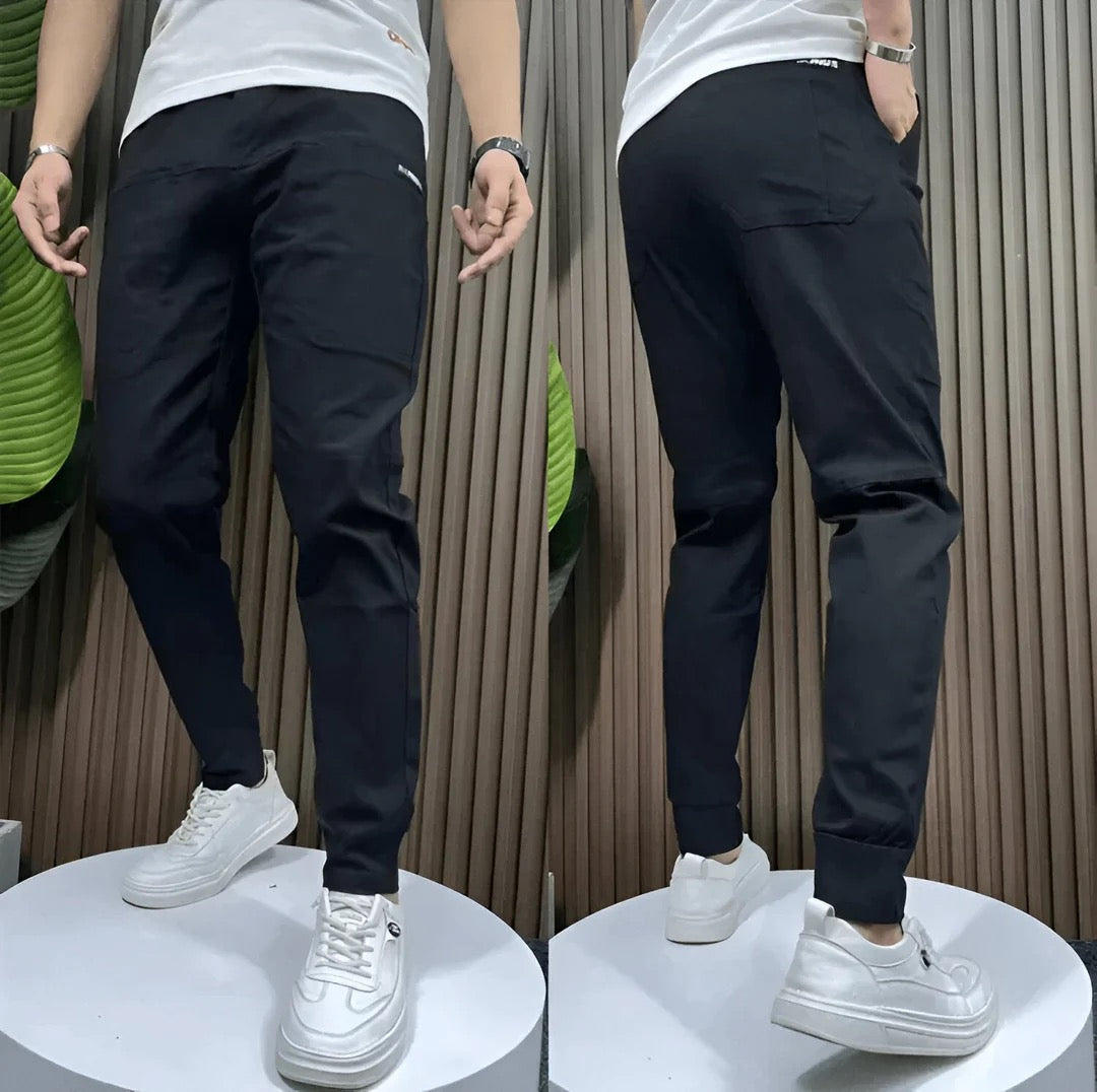 Gauthier | Pantalon Cargo Homme Stretch à Chevilles Resserrées - Noir