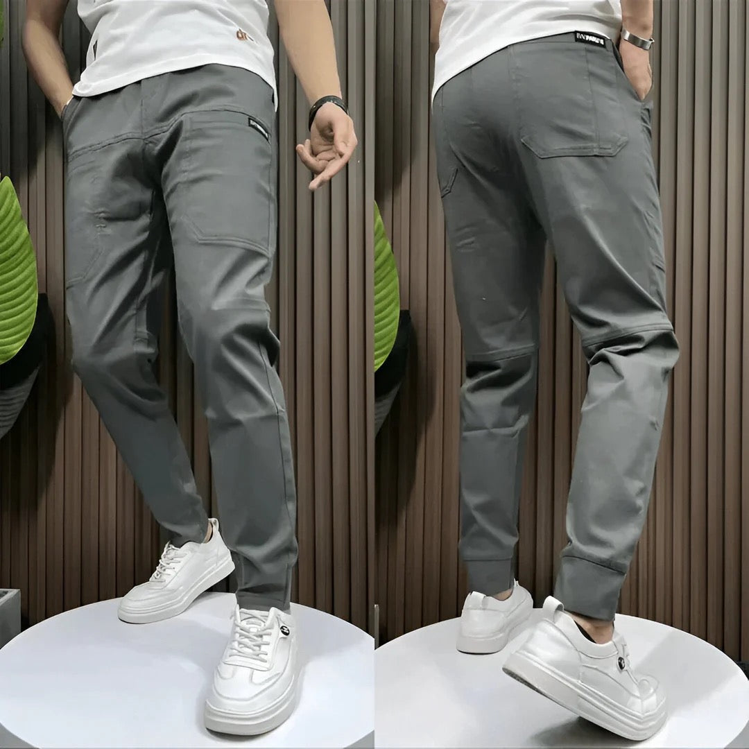 Gauthier | Pantalon Cargo Homme Stretch à Chevilles Resserrées - Gris foncé