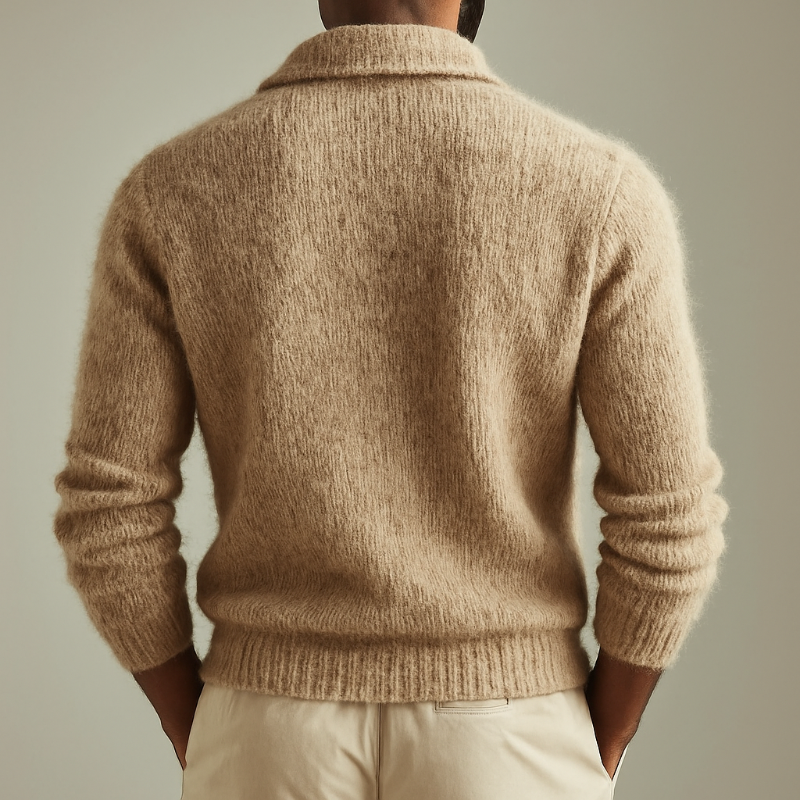 Gilet homme texturé boutonné à col rabattu