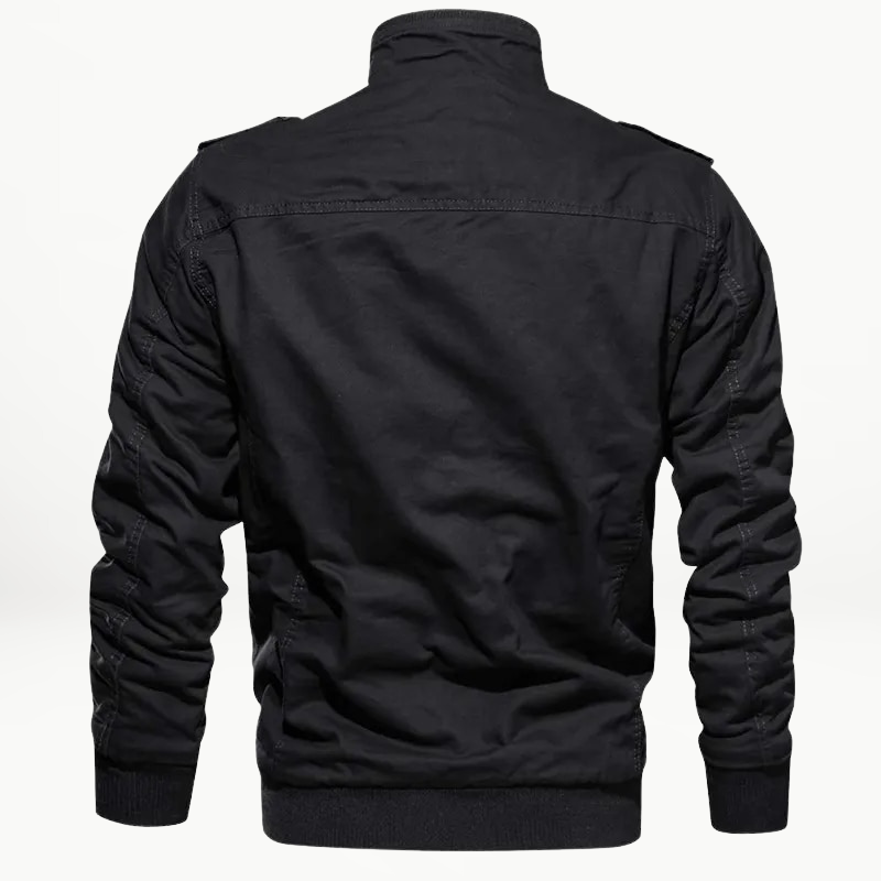 Gérard | Blouson Utilitaire Homme Doublé Sherpa à Col Montant - Noir