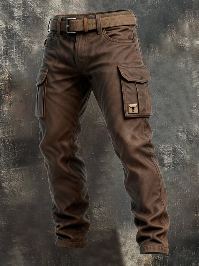 Grégoire | Pantalon Cargo Homme Épais Multipoches Coupe Droite - vue 4