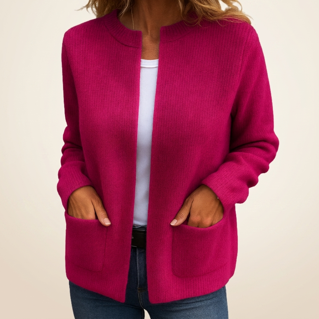 Ines Paris | Gilet zippé femme maille chaude à poches – Grande taille