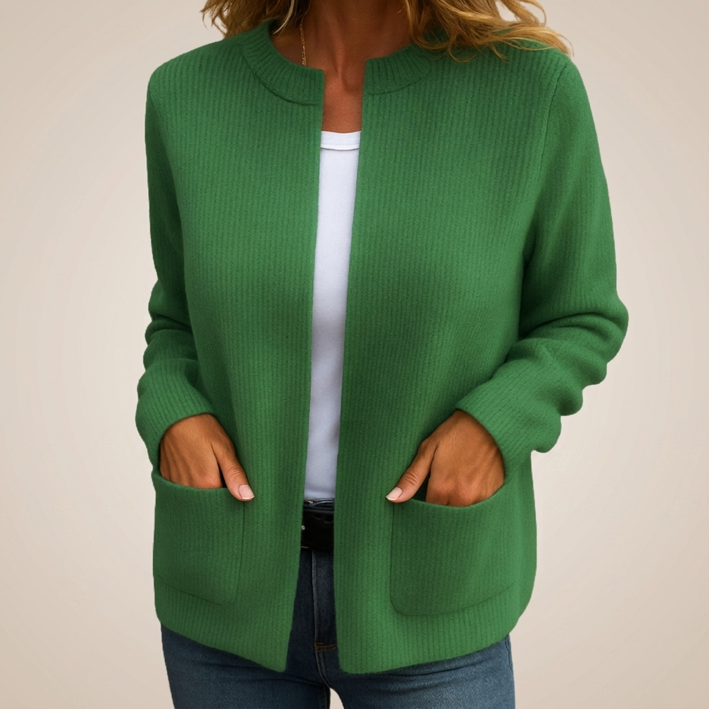 Ines Paris | Gilet zippé femme maille chaude à poches – Grande taille