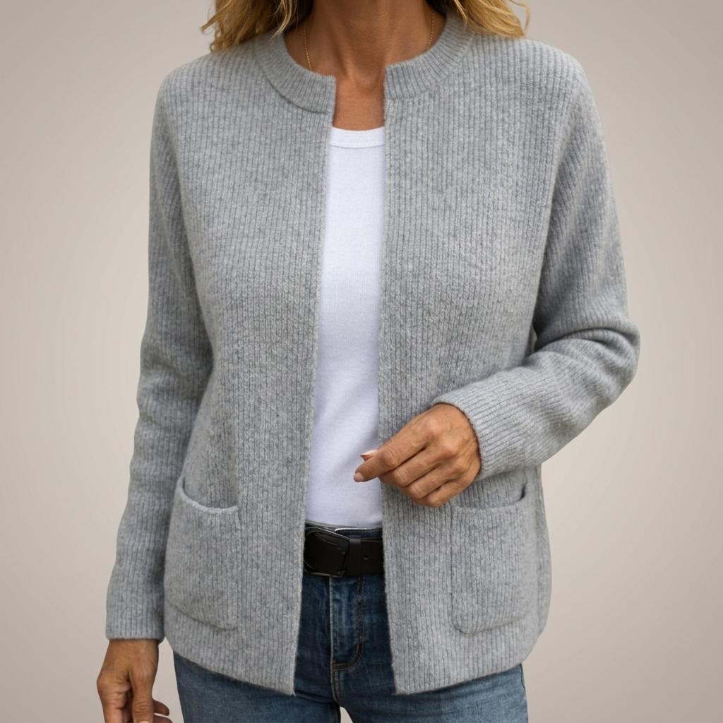 Ines Paris | Gilet zippé femme maille chaude à poches – Grande taille