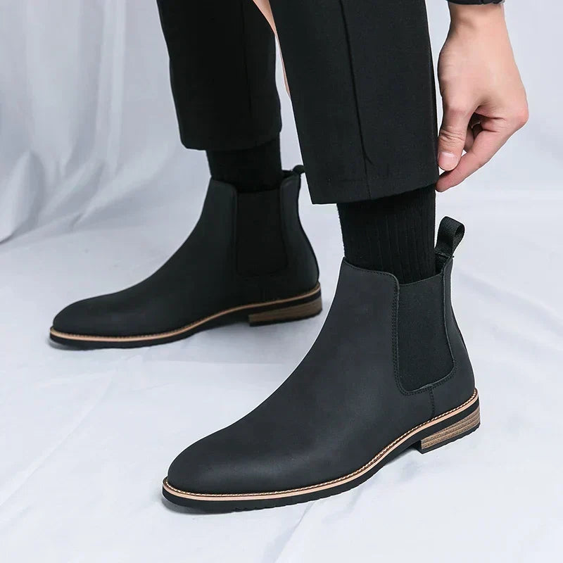 Hippolyte | Bottines Chelsea Homme Aspect Nubuck à Enfiler et Semelle Crantée - vue 6