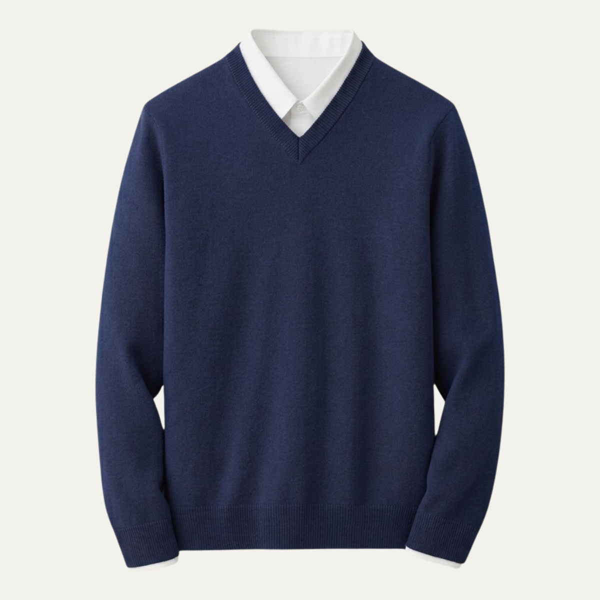 Hugues | Pull Homme Col V en Maille Douce Toucher Cachemire - vue 7