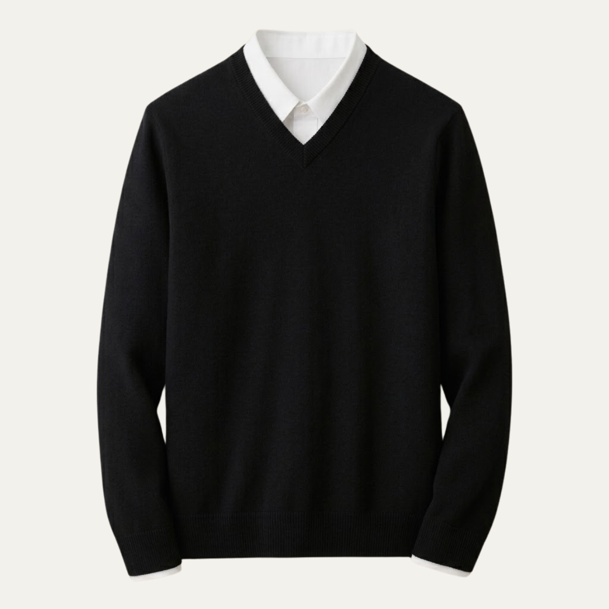 Hugues | Pull Homme Col V en Maille Douce Toucher Cachemire - vue 8