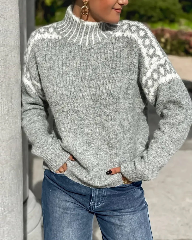 Ines Paris | Pull femme tricot gaufré épais intérieur brossé