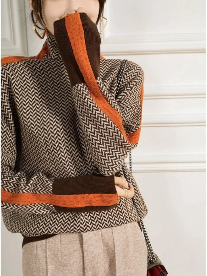 Isabeau | Pull Col Roulé Femme Toucher Cachemire en Maille Douce - vue 3