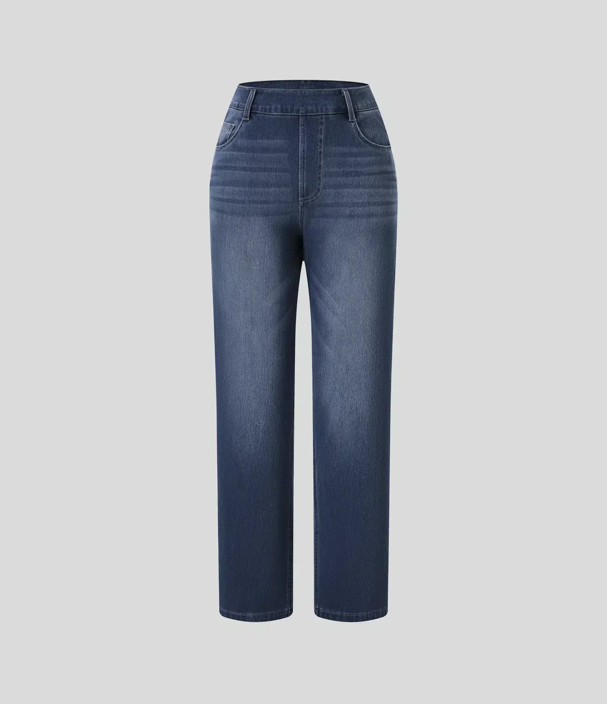Léonie | Pantalon Femme en Denim Foncé Taille Haute pour l'Hiver - vue 7