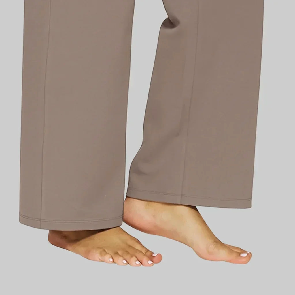 Lucienne | Pantalon Femme Extensible Taille Haute à Poches, Jambe Large - vue 5