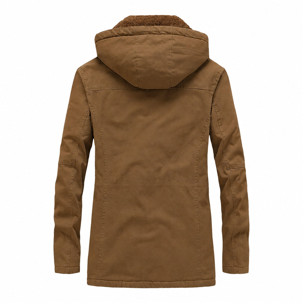 Veste à capuche homme, zip et boutons, poches multiples