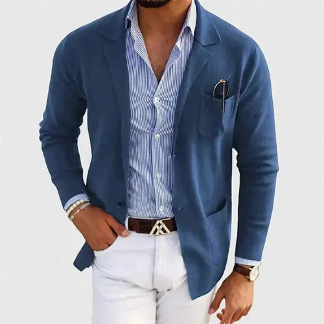 Maxence | Blazer Homme Chaud Doublé Coupe Fluide Élégante et Décontractée - Bleu