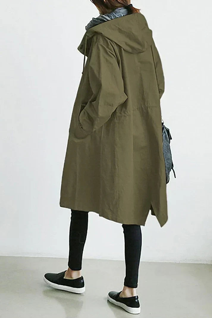 Ines Paris | Trench imperméable femme à capuche coupe longue