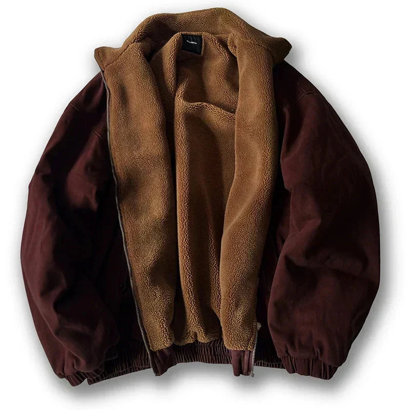 Octave | Blouson Zippé Doublé Polaire Col Montant Homme - Bordeaux