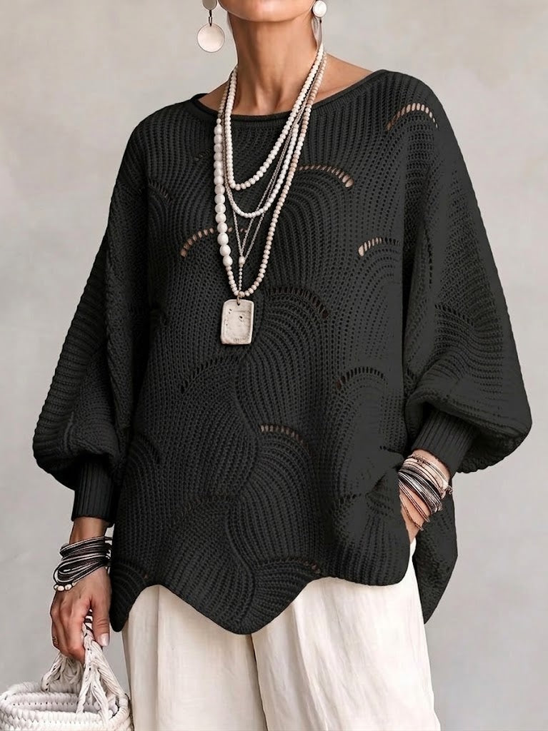 Ines Paris | Pull femme maille ajourée motif ondulé