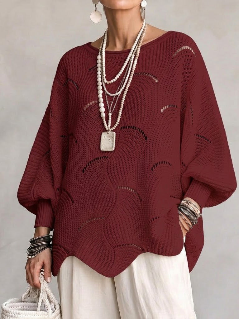 Ines Paris | Pull femme maille ajourée motif ondulé