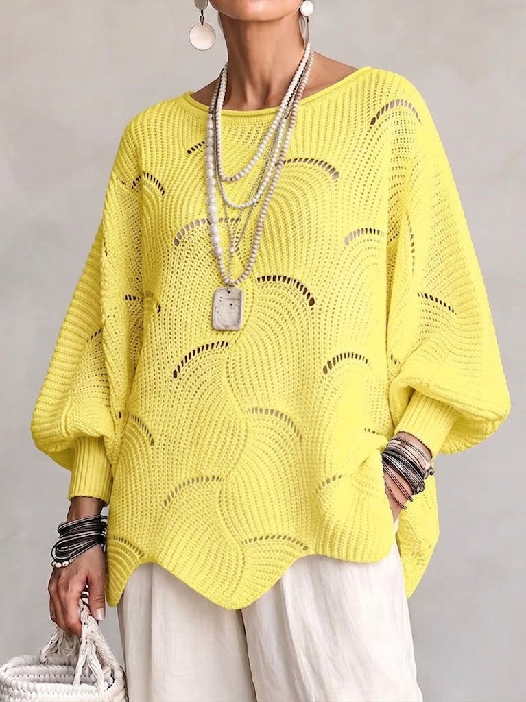 Ines Paris | Pull femme maille ajourée motif ondulé