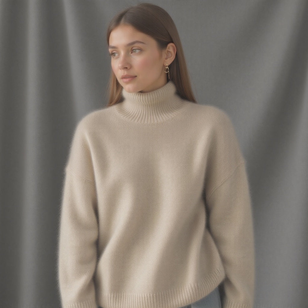 Ines Paris | Pull Col Roulé Oversize Femme Toucher Cachemire