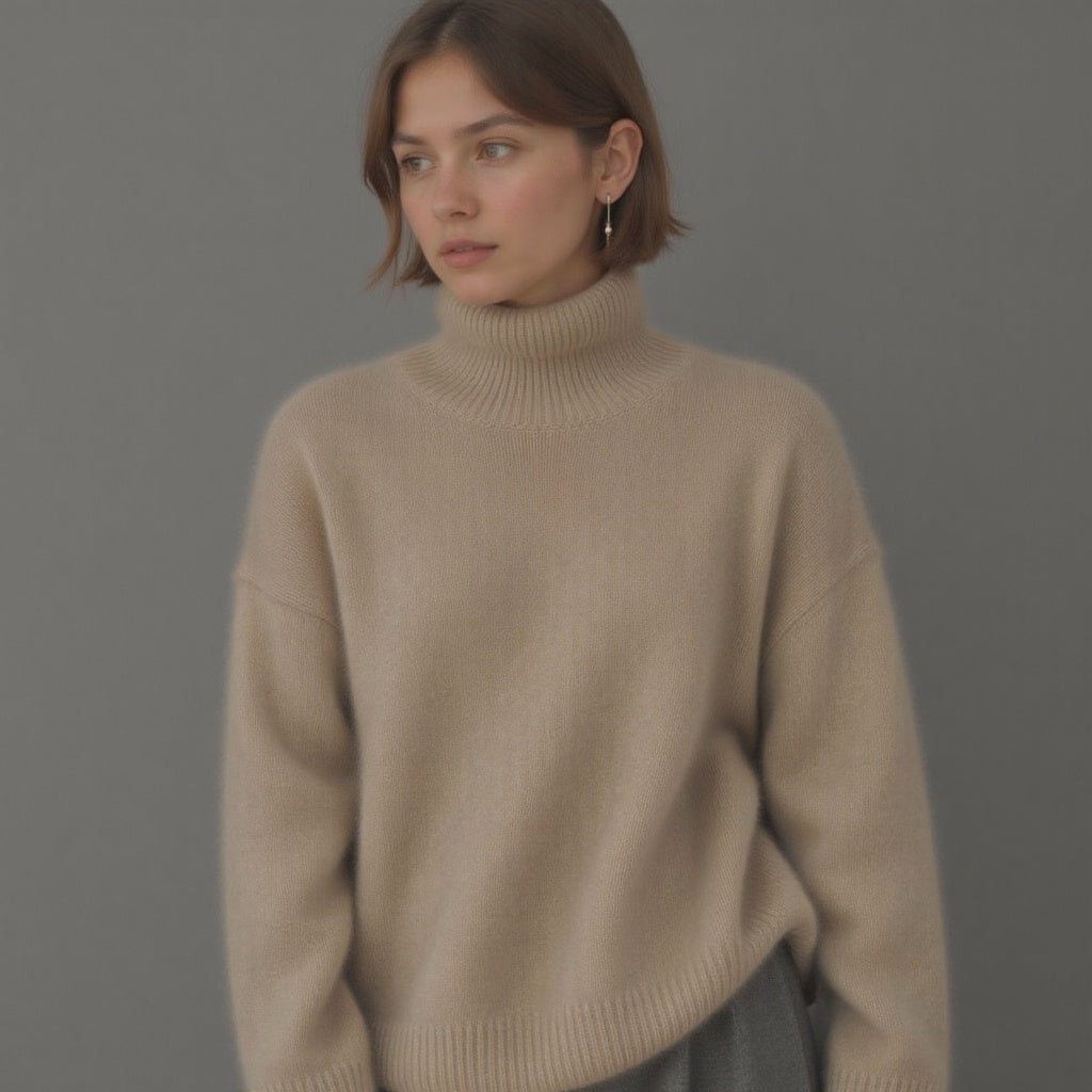 Ines Paris | Pull Col Roulé Oversize Femme Toucher Cachemire