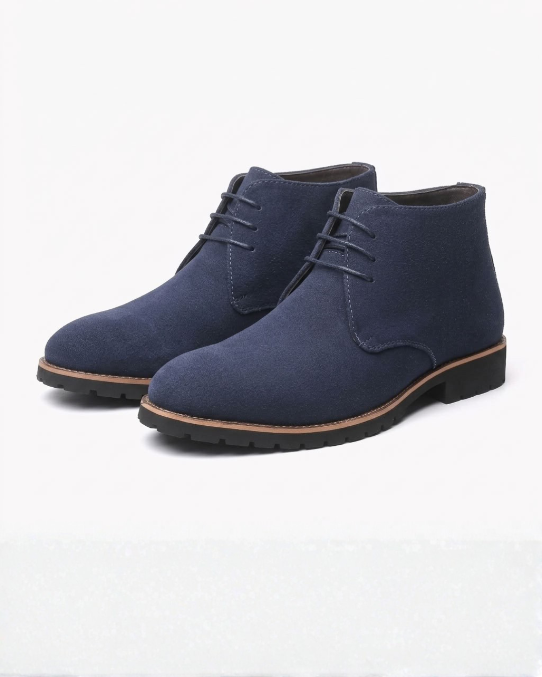 Pascal | Bottines Chukka Homme à Lacets Aspect Daim et Semelle Crantée - Bleu marine