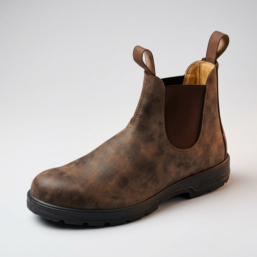 Pascale | Bottines Chelsea Femme Effet Cuir à Élastiques et Semelle Crantée - vue 6