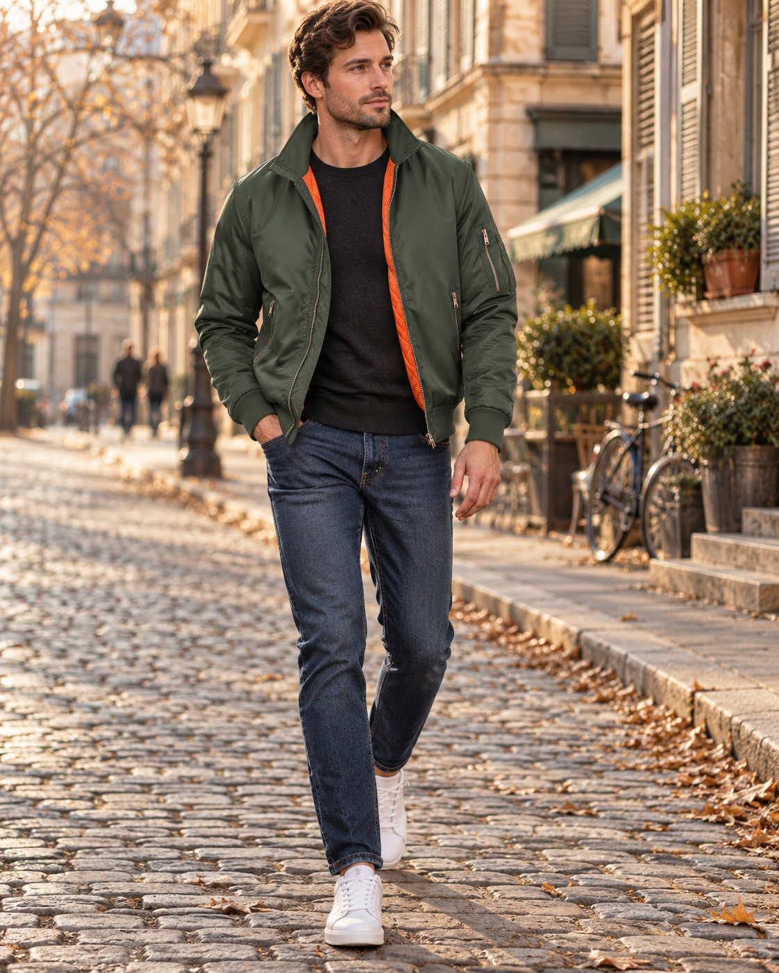 Philippe | Blouson Bomber Homme Matelassé Doublure Chaude et Poches Zippées - vue 4