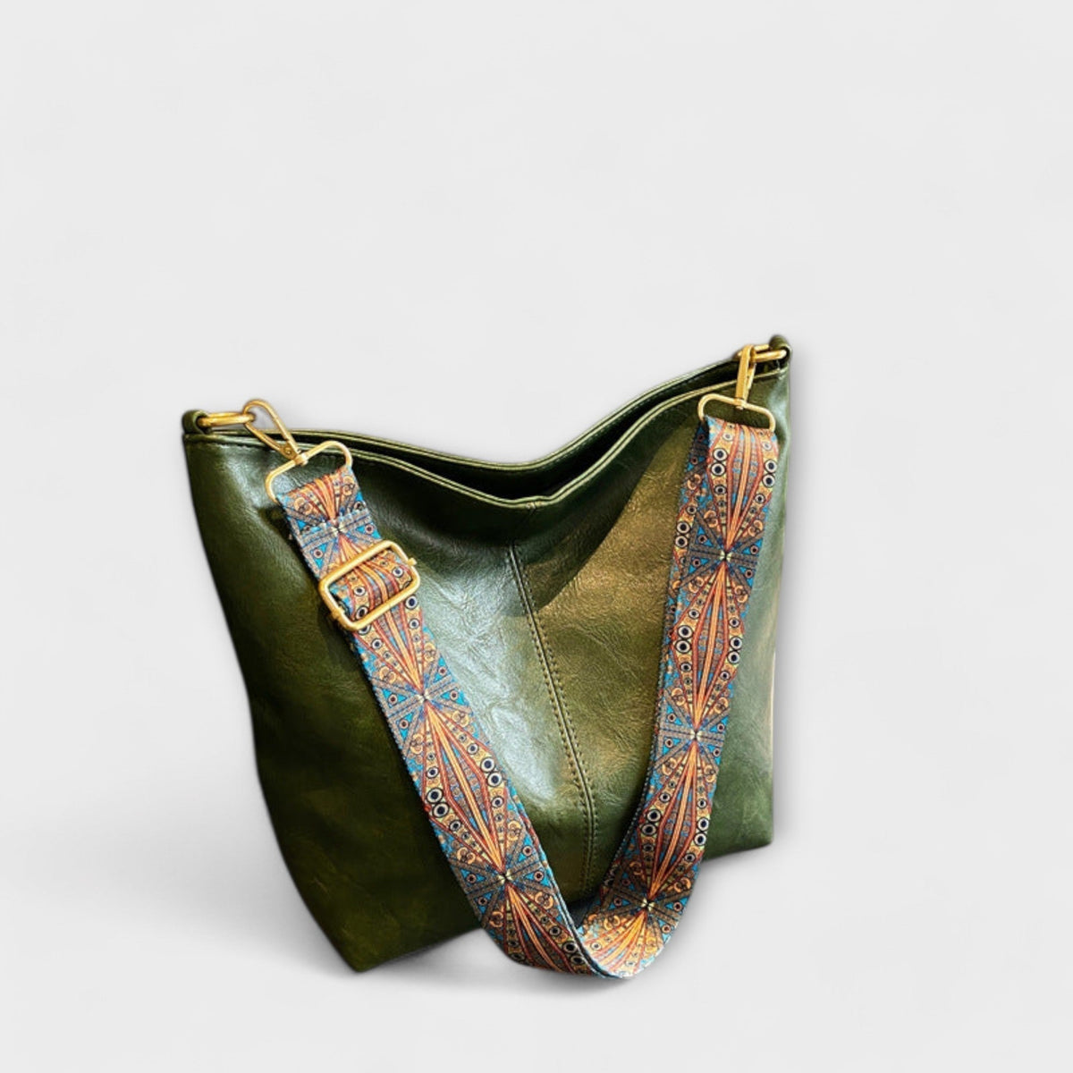 Ségolène | Sac Besace Femme Style Rétro à Bandoulière Graphique - Vert