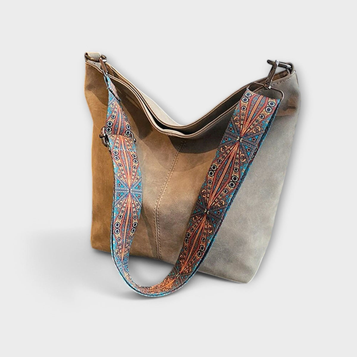 Ségolène | Sac Besace Femme Style Rétro à Bandoulière Graphique - Kaki