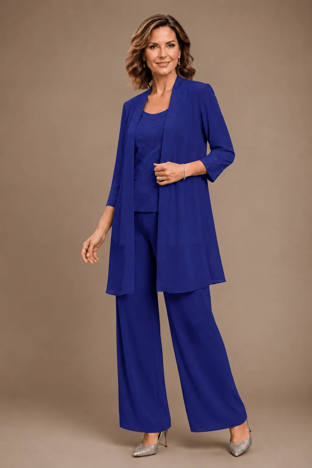 Ines Paris | Ensemble 3 pièces femme brodé de cérémonie, grande taille