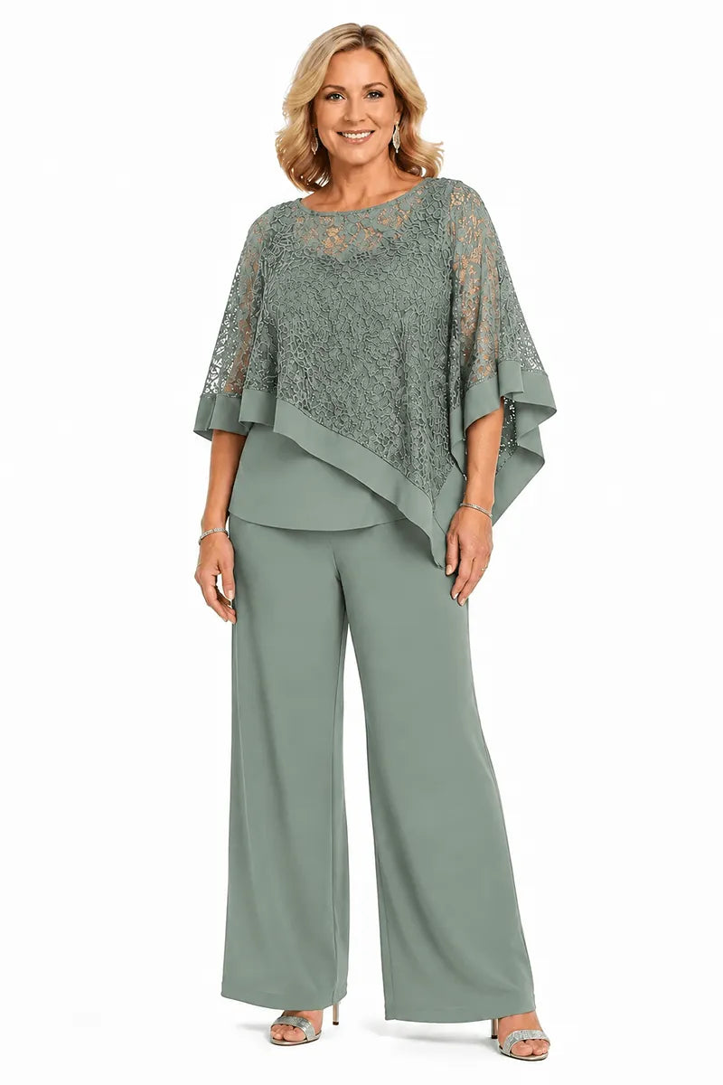 Ines Paris | Ensemble cape à paillettes et pantalon femme cérémonie, grande taille