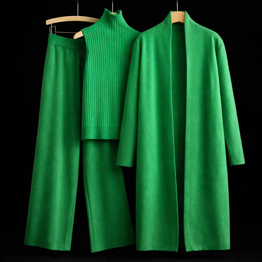 Ines Paris | Ensemble en maille femme 3 pièces effet cachemire