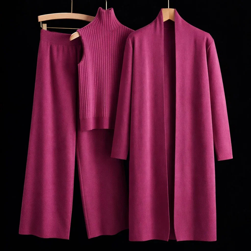 Ines Paris | Ensemble en maille femme 3 pièces effet cachemire