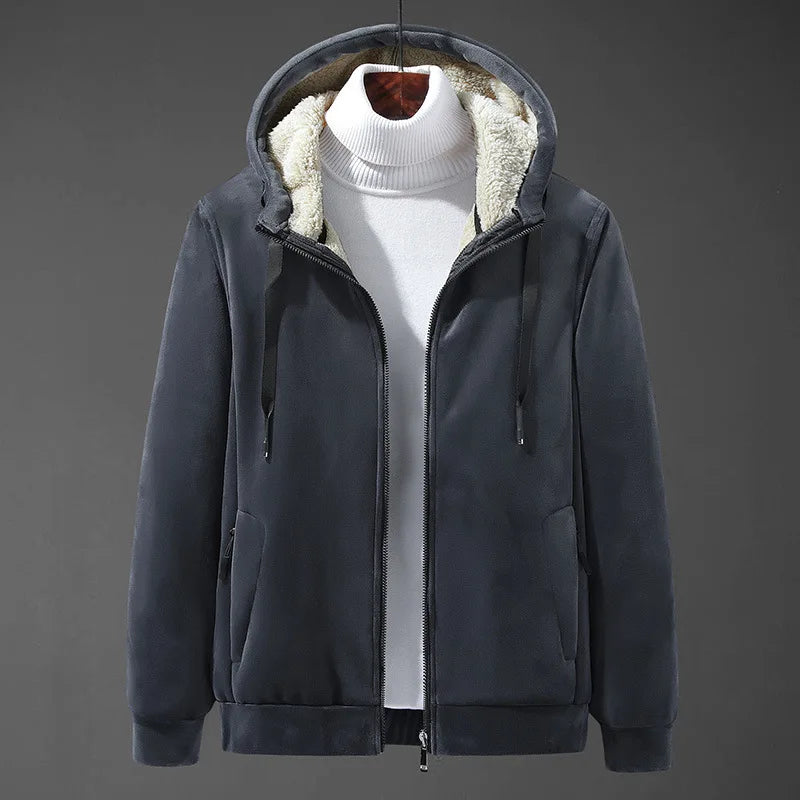 Théodore | Blouson Homme à Capuche Doublé Sherpa Aspect Suédine - vue 4