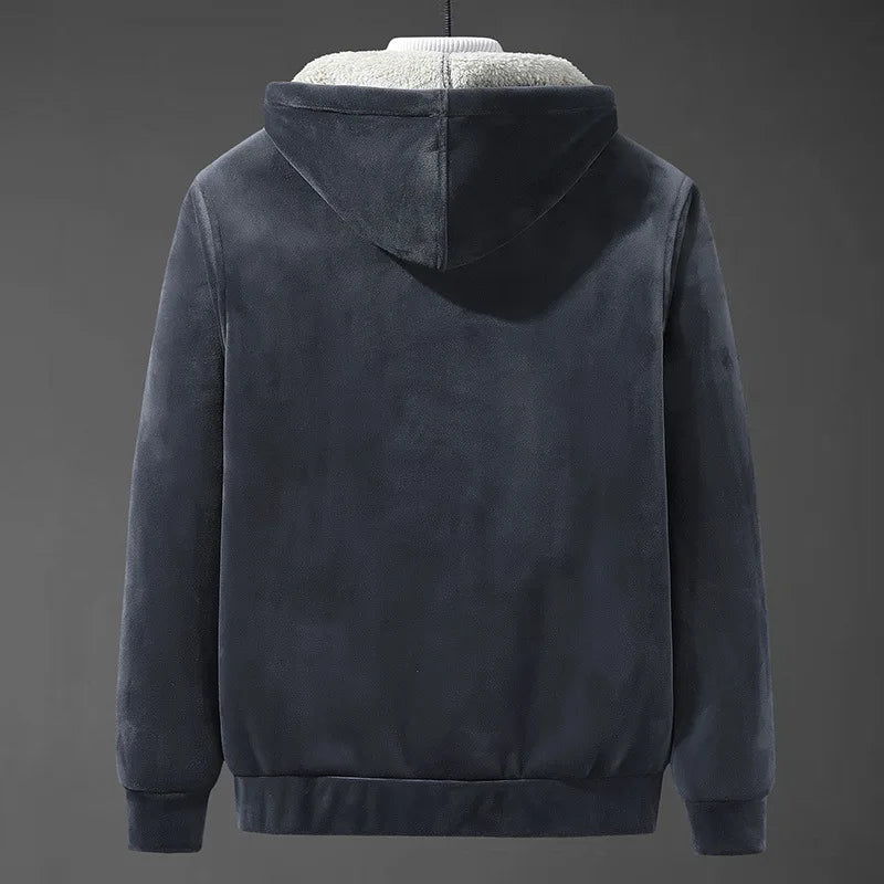 Théodore | Blouson Homme à Capuche Doublé Sherpa Aspect Suédine - vue 5
