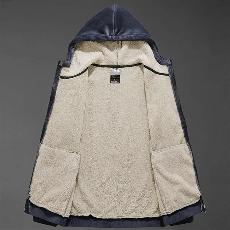 Théodore | Blouson Homme à Capuche Doublé Sherpa Aspect Suédine - vue 6