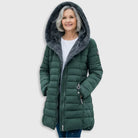Manteau d'hiver femme doublé polaire capuche amovible