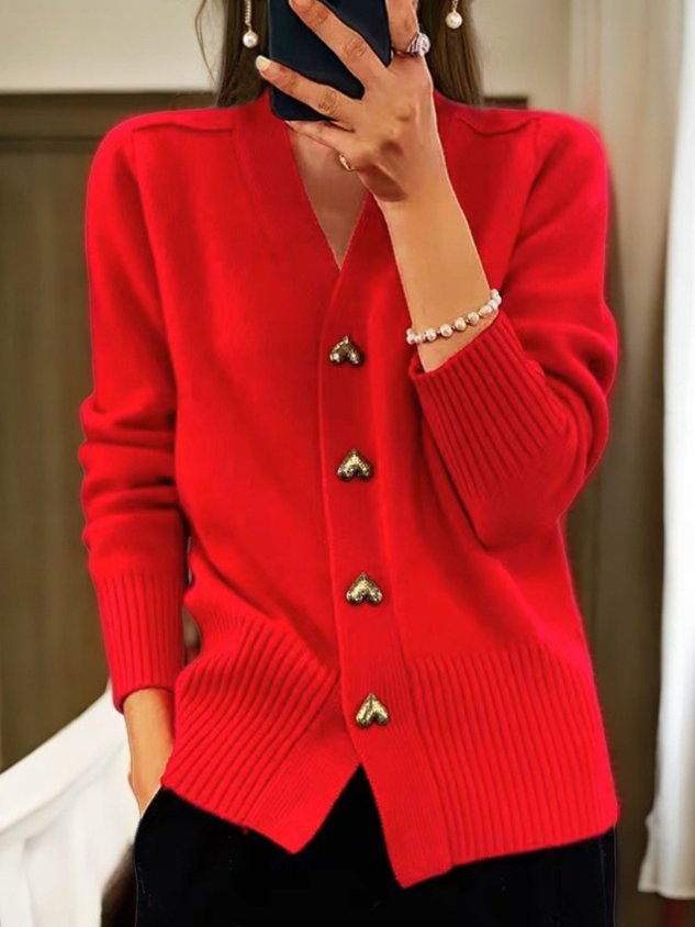 Ines Paris | Cardigan col V femme grosse maille – Style preppy vintage