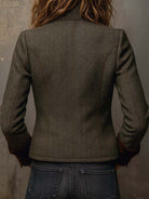 Ines Paris | Blazer femme vintage chevrons à liserés contrastants