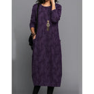 Ines Paris | Robe d'hiver longue femme imprimée manches longues