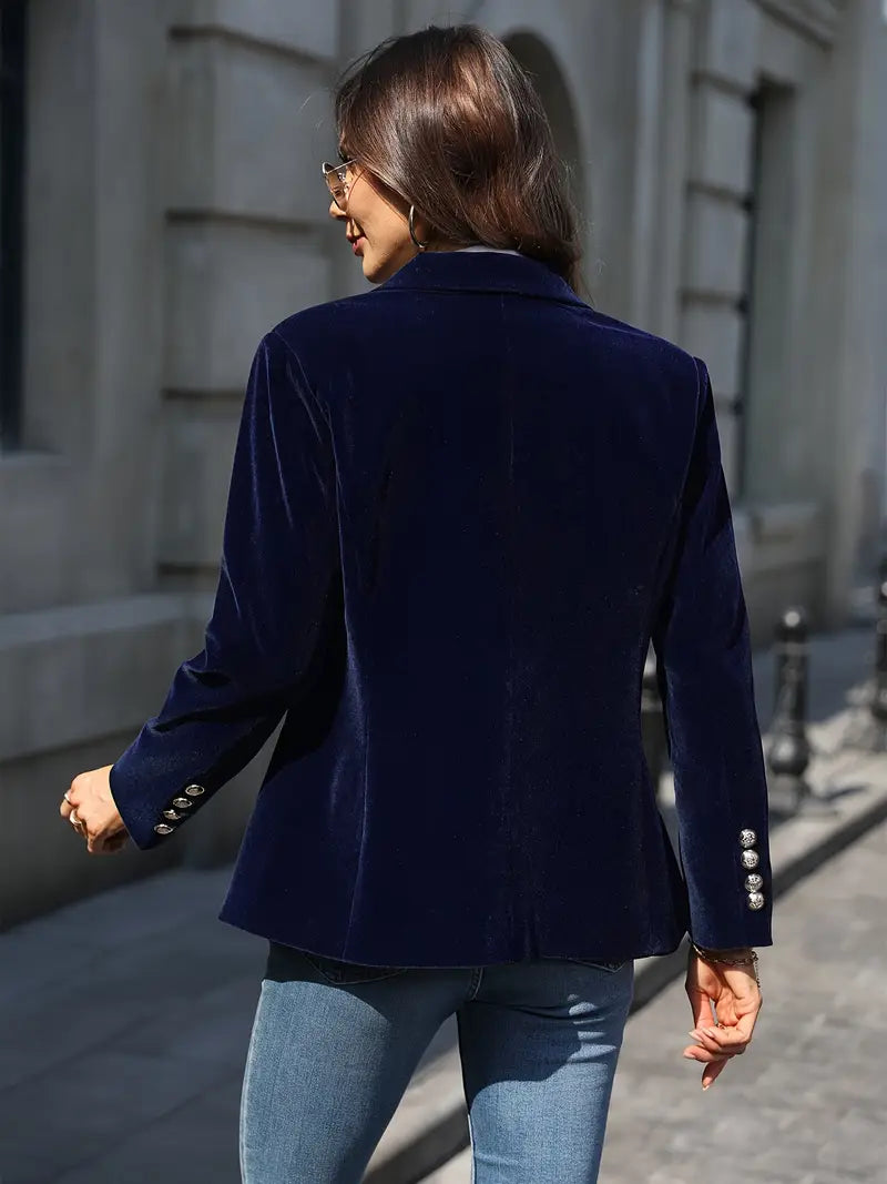 Ines Paris | Blazer velours femme cintré à boutons dorés
