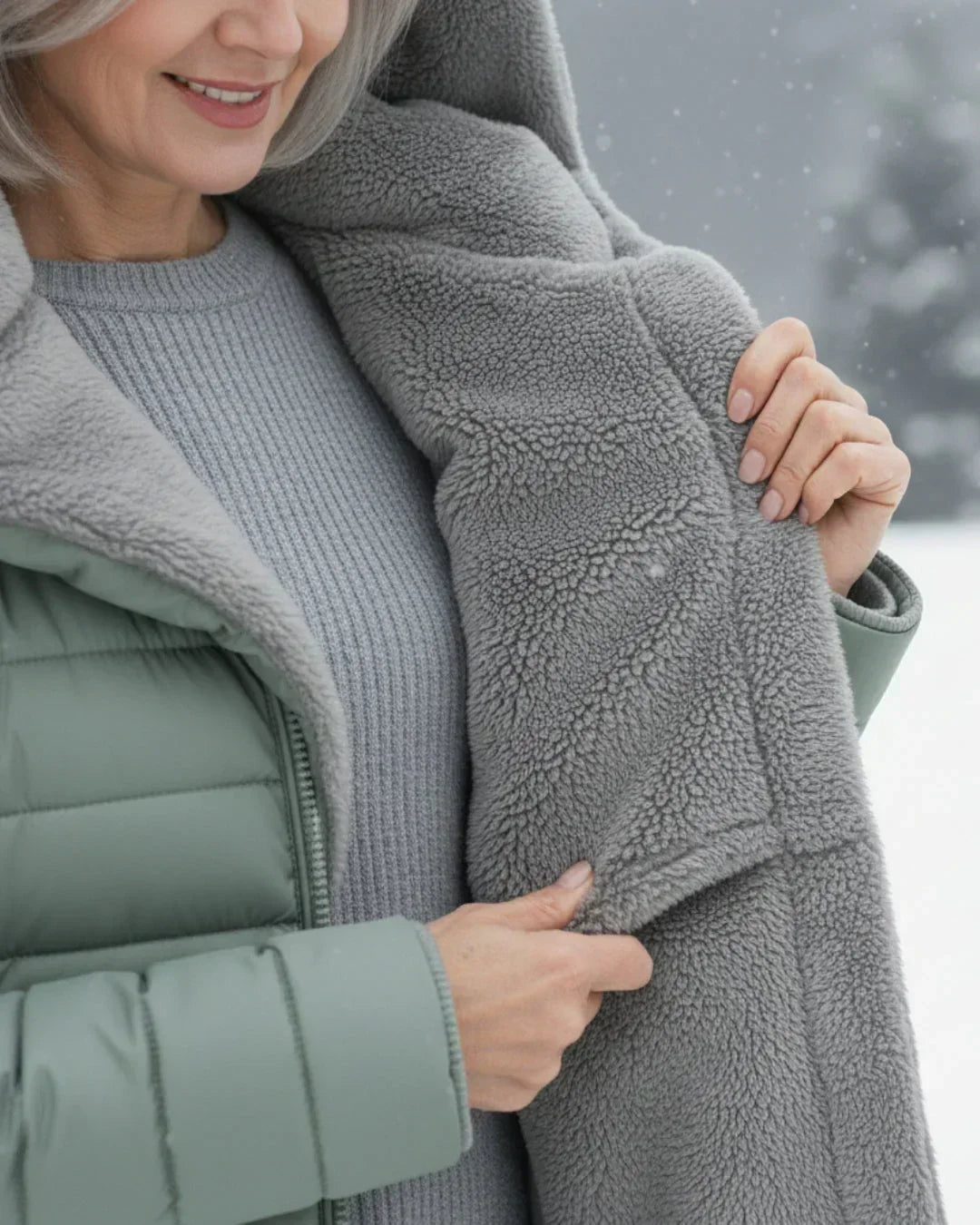 Manteau d'hiver femme doublé polaire capuche amovible