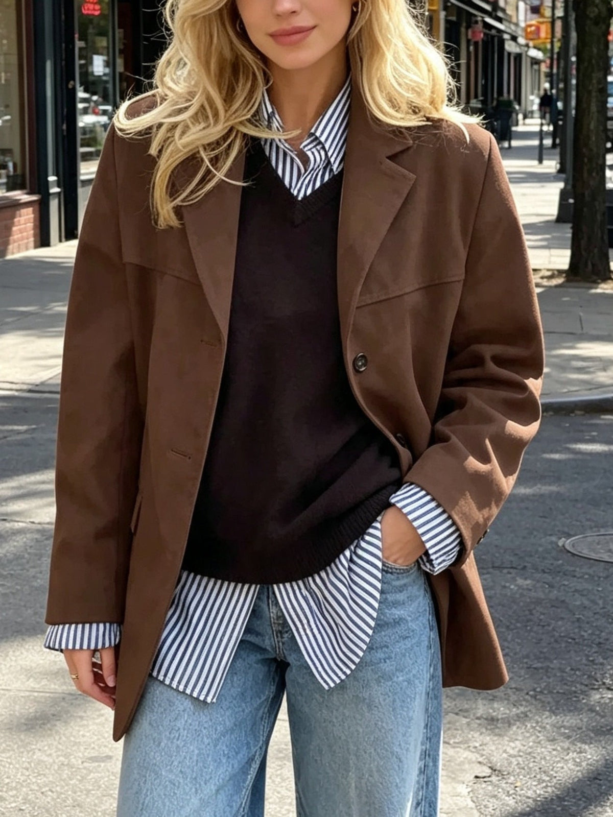 Ines Paris | Manteau Femme Ample Style Rétro – Grandes Poches