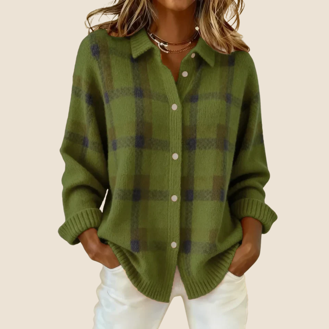Ines Paris | Pull femme à carreaux avec col