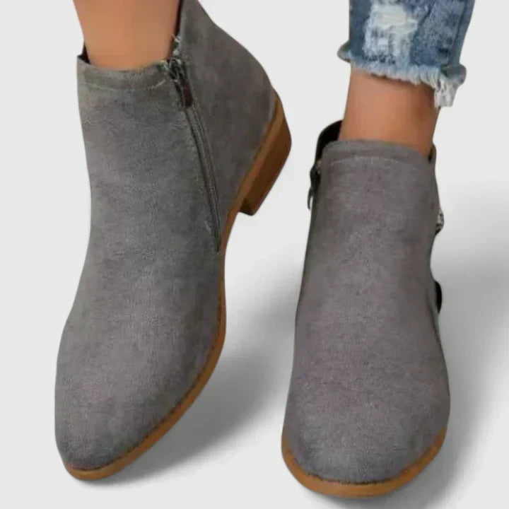 Ines Paris | Bottines femme déperlantes à zip et talon bloc