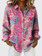 Chemise femme imprimé paisley, coupe ample à manches longues