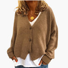 Ines Paris | Cardigan femme col V en maille douce boutonné