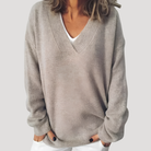 Ines Paris | Pull col V profond femme manches longues – Grande taille